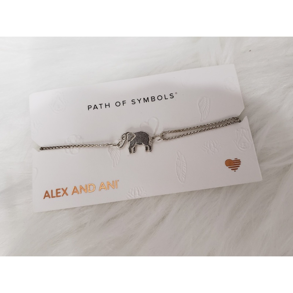 NEW Alex and Ani ELEPHANANT Pull Chain Necklace .925 Sterling Silver adjustable